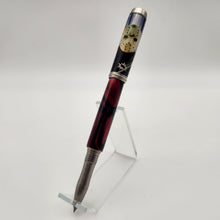 Load image into Gallery viewer, Jason Voorhees rollerball pen with embedded cabin wood