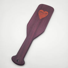 Load image into Gallery viewer, Purpleheart paddle with padauk heart inlay
