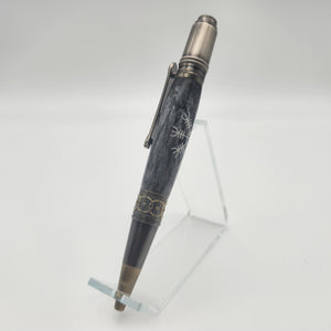 Aegishjalmur (Helm Of Awe) twist pen - Gunmetal & Antique Bronze