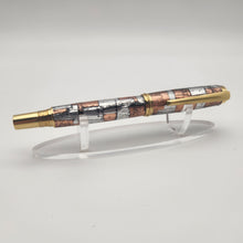 Load image into Gallery viewer, Solid brass steampunk themed rollerball pen.
