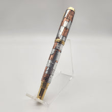 Load image into Gallery viewer, Solid brass steampunk themed rollerball pen.
