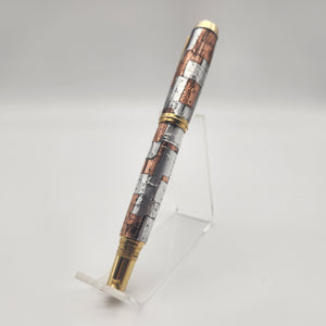 Solid brass steampunk themed rollerball pen.