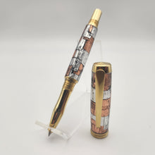 Load image into Gallery viewer, Solid brass steampunk themed rollerball pen.
