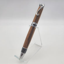 Load image into Gallery viewer, Chrome cat twist pen in Bethlehem Olive wood
