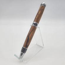 Load image into Gallery viewer, Chrome cat twist pen in Bethlehem Olive wood
