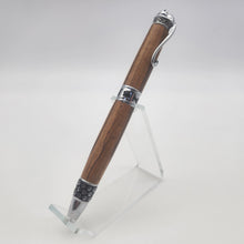 Load image into Gallery viewer, Chrome cat twist pen in Bethlehem Olive wood
