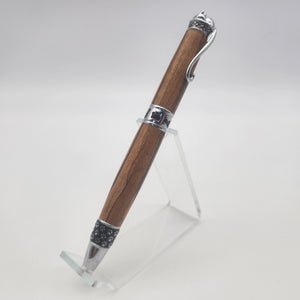 Chrome cat twist pen in Bethlehem Olive wood