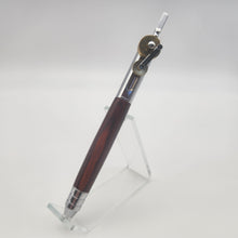 Load image into Gallery viewer, Chrome and brass piston pen in cocobolo
