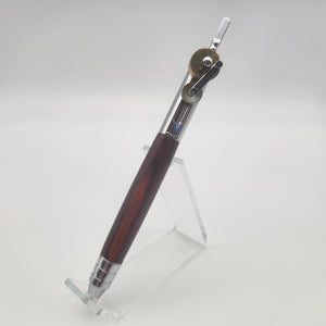 Chrome and brass piston pen in cocobolo