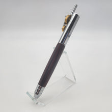 Load image into Gallery viewer, Chrome and brass piston pen in cocobolo
