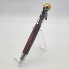 Load image into Gallery viewer, Chrome and brass piston pen in cocobolo
