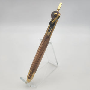 Brass and oil rubbed bronze piston pen in Bethlehem Olive wood