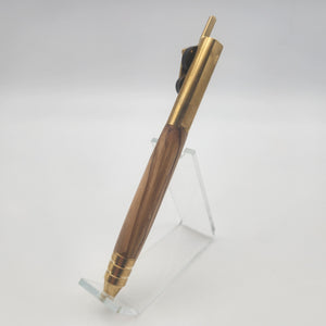 Brass and oil rubbed bronze piston pen in Bethlehem Olive wood