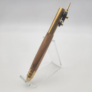 Brass and oil rubbed bronze piston pen in Bethlehem Olive wood