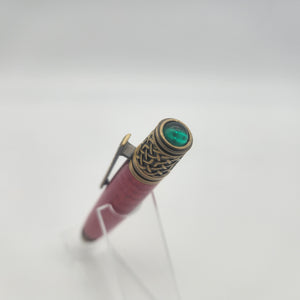 Antique brass Celtic twist pen in red dyed and stabilized maple