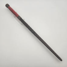 Load image into Gallery viewer, Antique copper wand in red dyed and stabilized spalted tamarind
