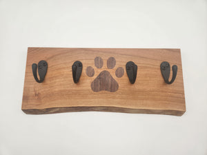Key rack with dog paw print inlay