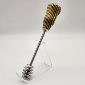 Stainless honey dipper in black & yellow Spectraply