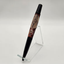 Load image into Gallery viewer, Joe Metheny twist pen with prison worn shirt embed

