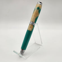 Load image into Gallery viewer, Turquoise and mother of pearl rollerball pen
