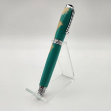 Load image into Gallery viewer, Turquoise and mother of pearl rollerball pen
