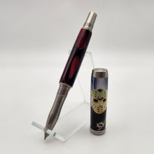 Load image into Gallery viewer, Jason Voorhees rollerball pen with embedded cabin wood
