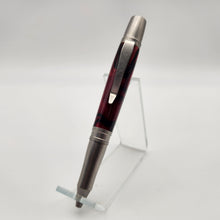 Load image into Gallery viewer, Stainless steel twist pen in blood red kirinite
