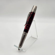 Load image into Gallery viewer, Stainless steel twist pen in blood red kirinite
