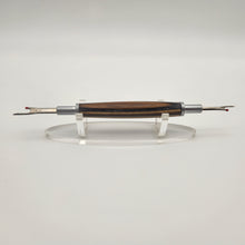 Load image into Gallery viewer, Dual bladed seam ripper in brown laminate wood
