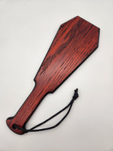Load image into Gallery viewer, Red &amp; black oak coffin paddle
