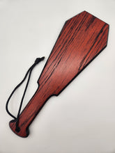 Load image into Gallery viewer, Red &amp; black oak coffin paddle
