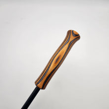 Load image into Gallery viewer, Orange &amp; black wood laminate handled cane
