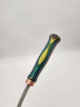 Load image into Gallery viewer, Cable whip with rainbow wood laminate handle
