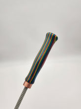 Load image into Gallery viewer, Cable whip with rainbow wood laminate handle
