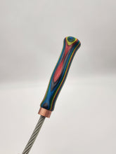 Load image into Gallery viewer, Cable whip with rainbow wood laminate handle
