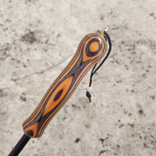 Load image into Gallery viewer, Orange &amp; black wood laminate handled cane
