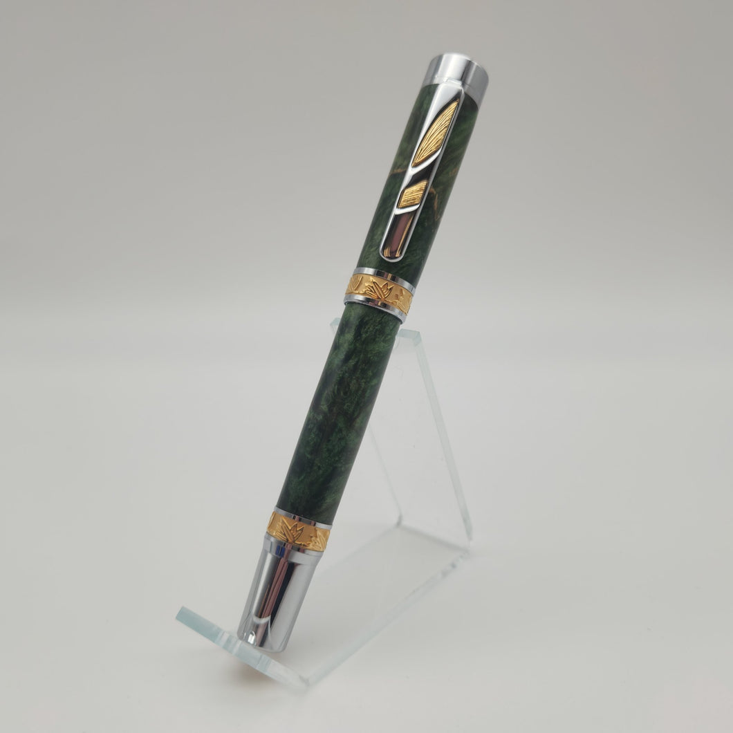 Imperial fountain pen - Green stabilized maple