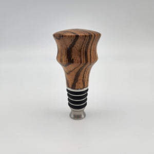 Zebra wood bottle stopper