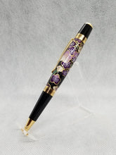 Load image into Gallery viewer, Purple floral Chiyogami Japanese Paper pen
