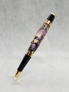 Purple floral Chiyogami Japanese Paper pen