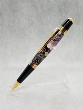 Load image into Gallery viewer, Purple floral Chiyogami Japanese Paper pen
