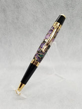 Load image into Gallery viewer, Purple floral Chiyogami Japanese Paper pen
