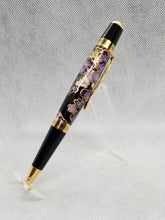 Load image into Gallery viewer, Purple floral Chiyogami Japanese Paper pen
