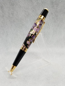 Purple floral Chiyogami Japanese Paper pen